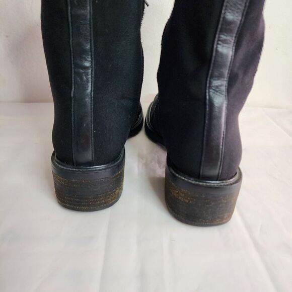 Stuart Weitzman Woman's Lace Up Combat Boots Black Size 9.5B Shoes Side Zip up - Picture 10 of 14